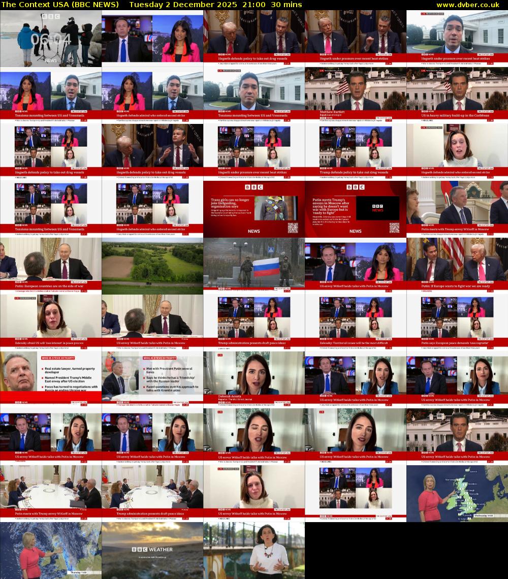 The Context USA (BBC NEWS) Tuesday 2 December 2025 21:00 - 21:30