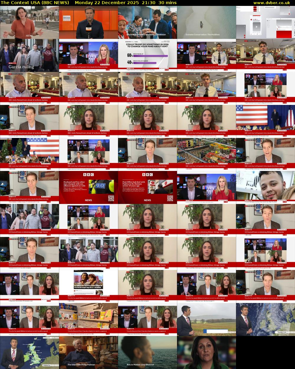 The Context USA (BBC NEWS) Monday 22 December 2025 21:30 - 22:00