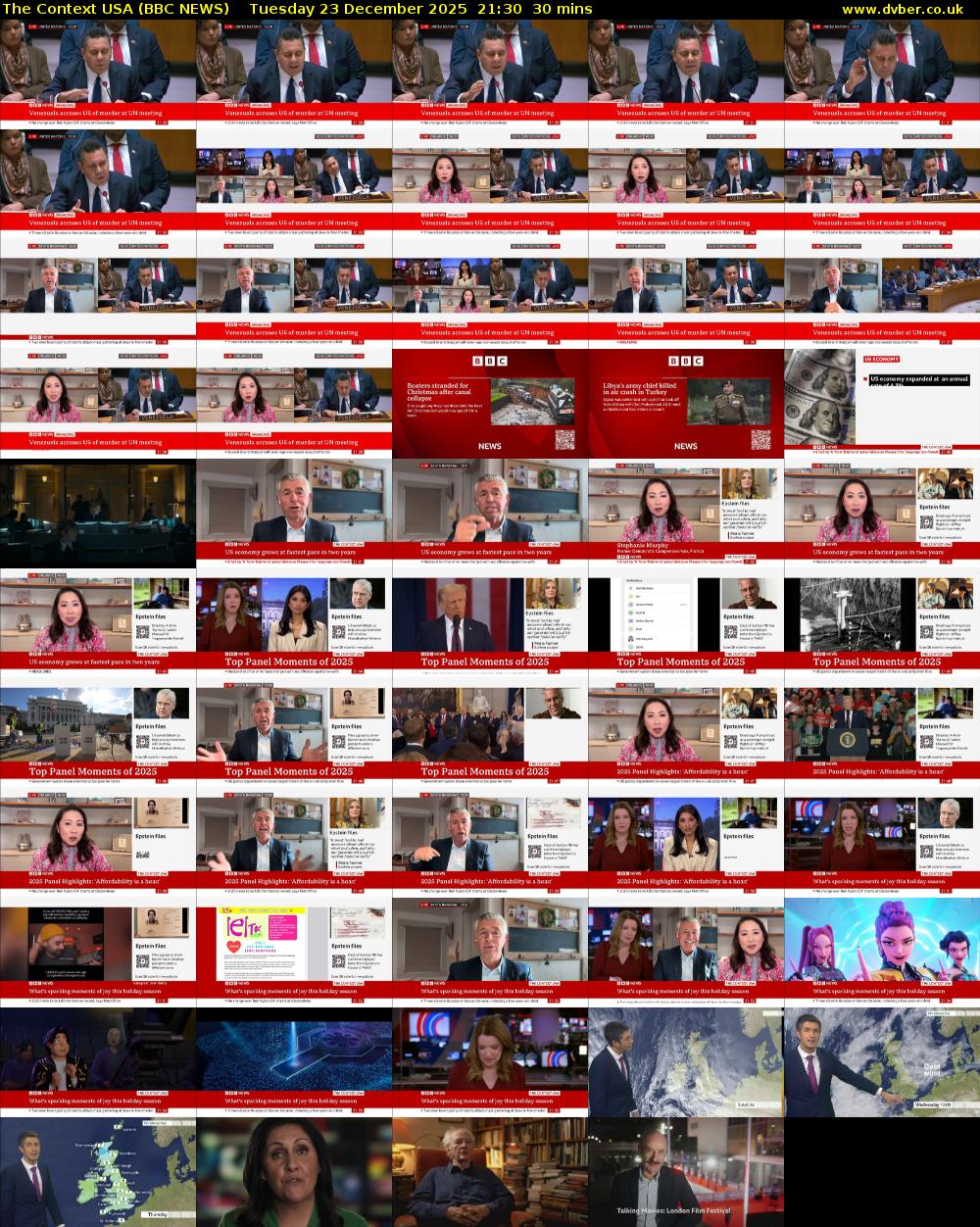 The Context USA (BBC NEWS) Tuesday 23 December 2025 21:30 - 22:00