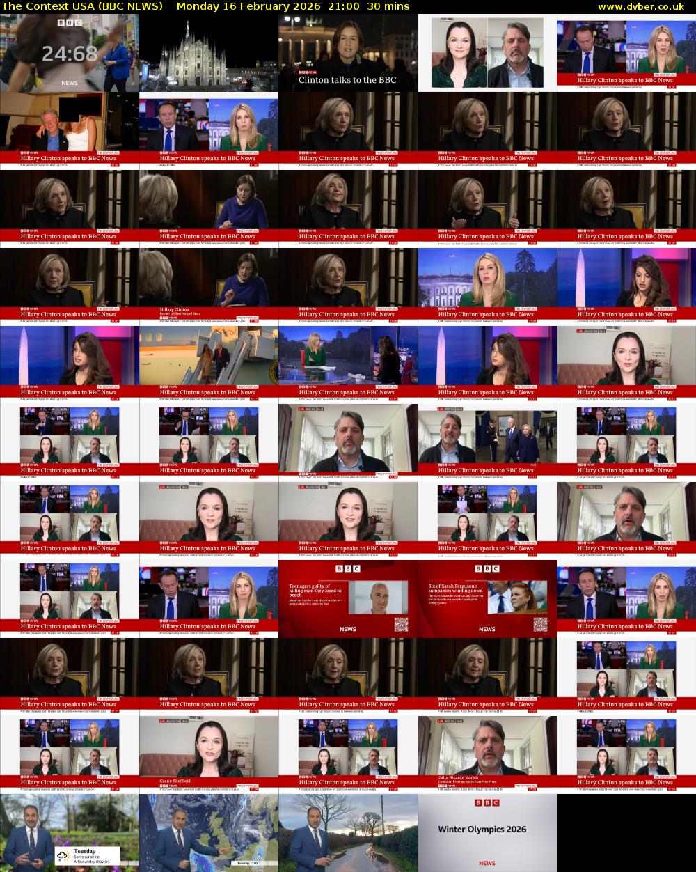 The Context USA (BBC NEWS) Monday 16 February 2026 21:00 - 21:30