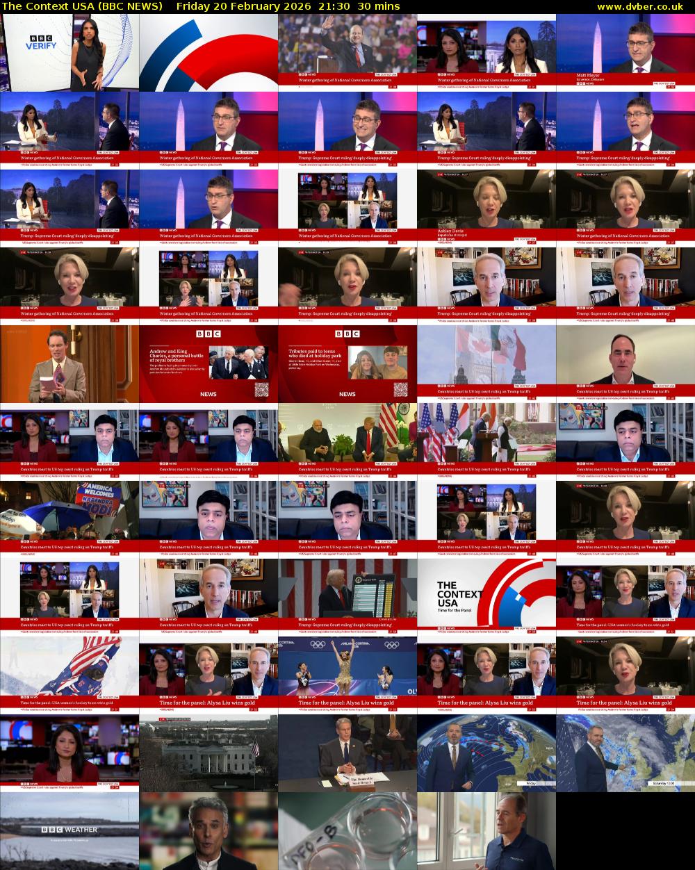 The Context USA (BBC NEWS) Friday 20 February 2026 21:30 - 22:00