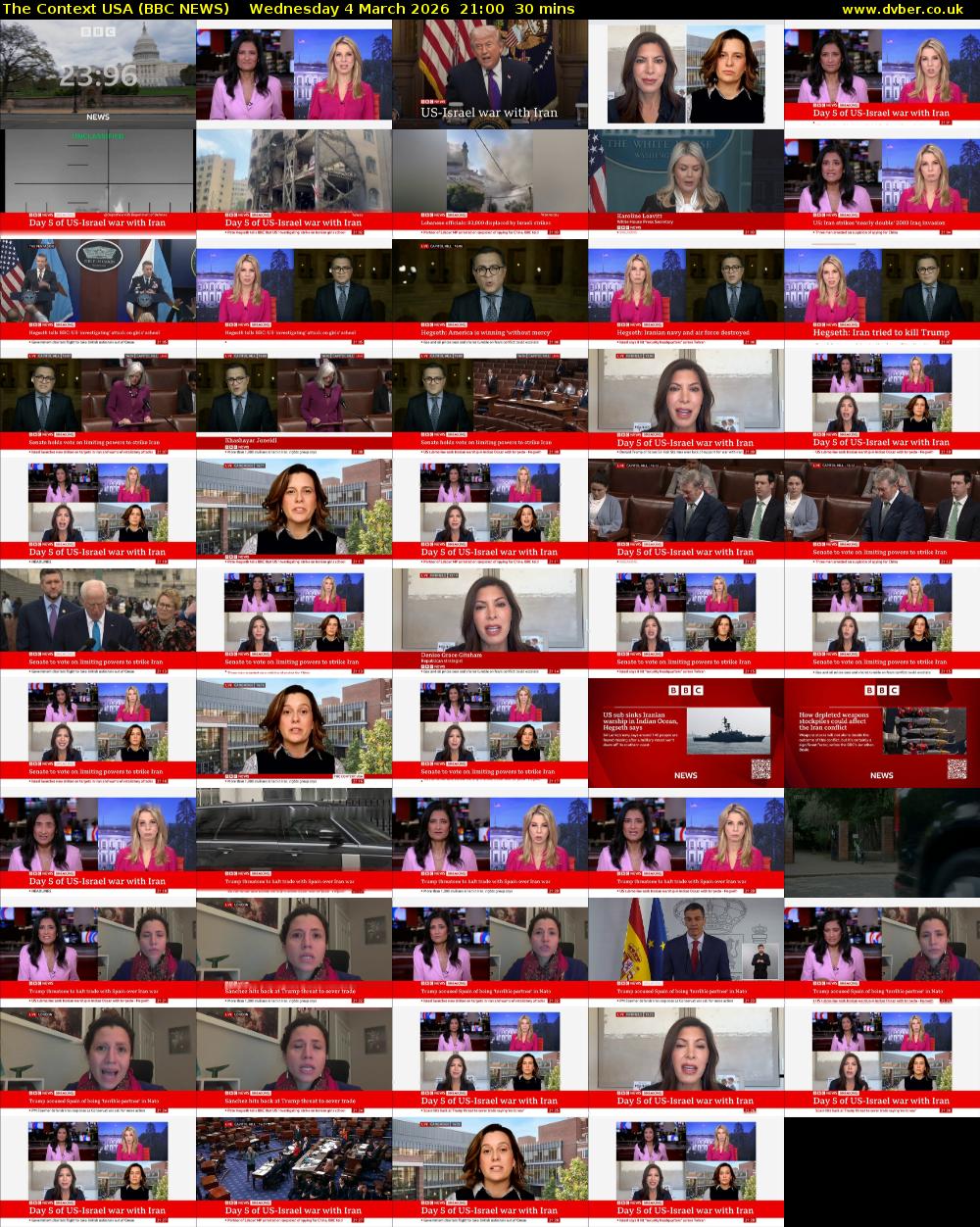 The Context USA (BBC NEWS) Wednesday 4 March 2026 21:00 - 21:30