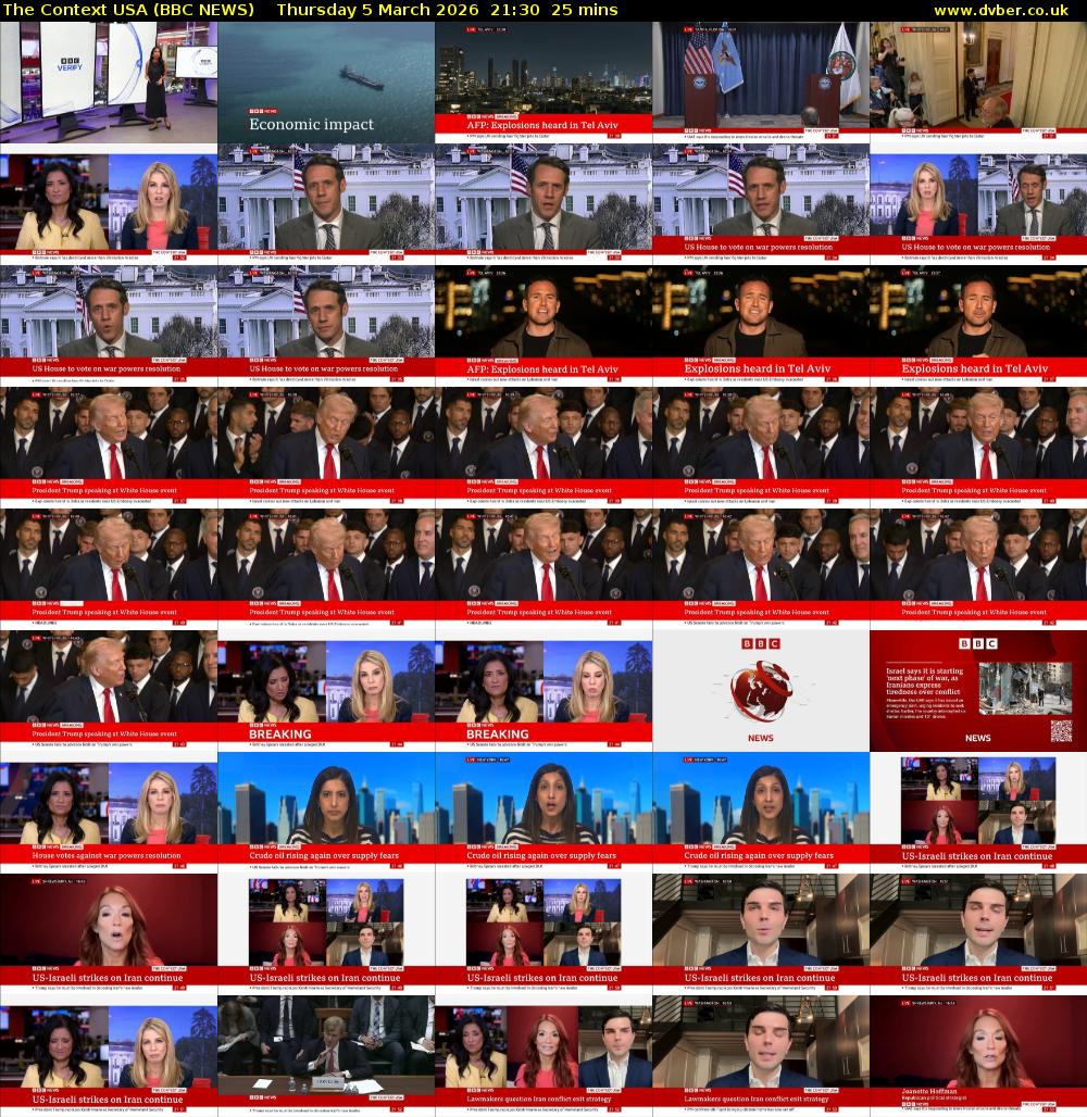 The Context USA (BBC NEWS) Thursday 5 March 2026 21:30 - 21:55
