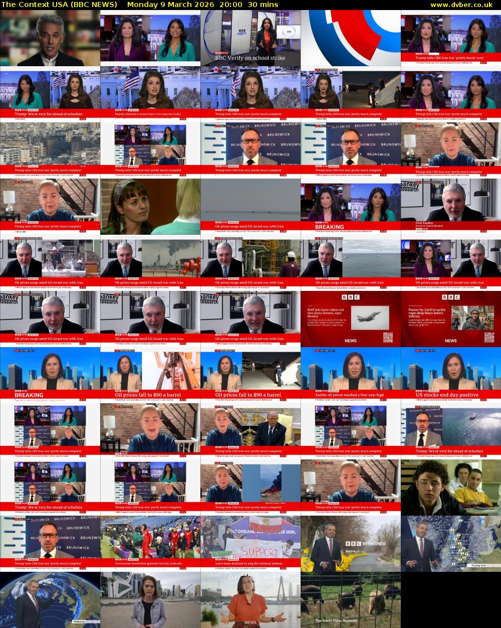The Context USA (BBC NEWS) Monday 9 March 2026 20:00 - 20:30