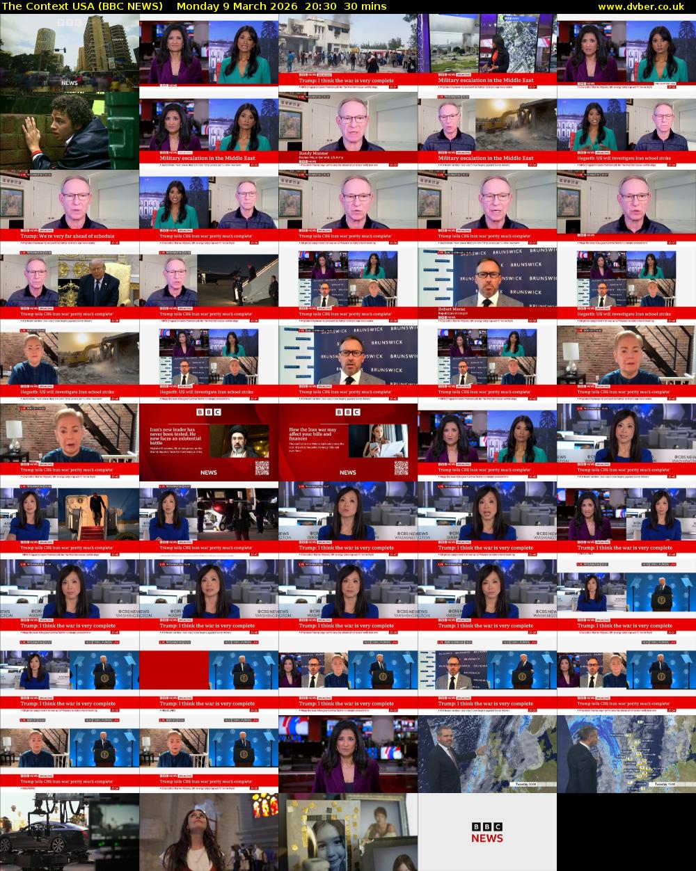The Context USA (BBC NEWS) Monday 9 March 2026 20:30 - 21:00