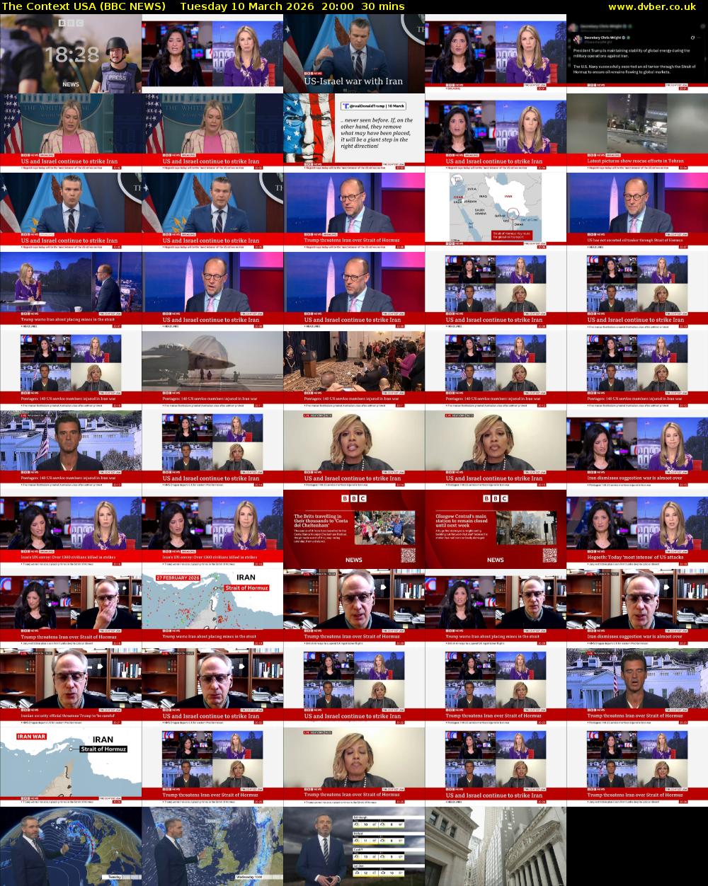 The Context USA (BBC NEWS) Tuesday 10 March 2026 20:00 - 20:30