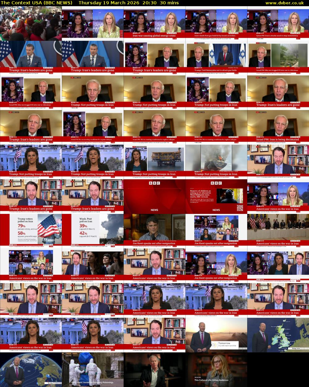 The Context USA (BBC NEWS) Thursday 19 March 2026 20:30 - 21:00