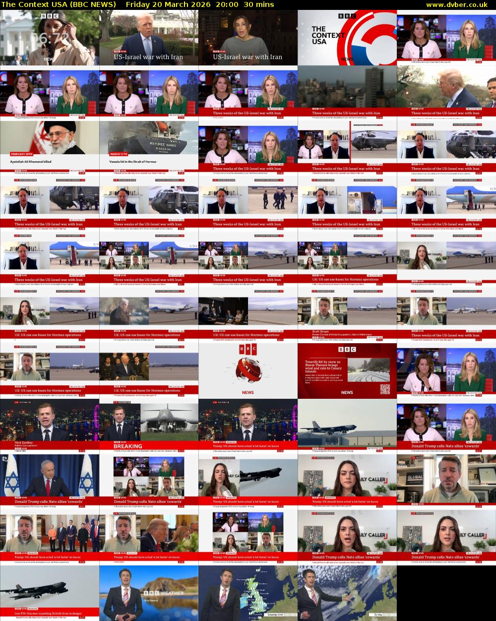 The Context USA (BBC NEWS) Friday 20 March 2026 20:00 - 20:30