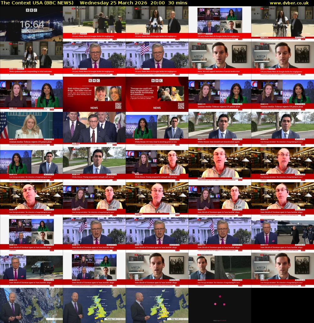 The Context USA (BBC NEWS) Wednesday 25 March 2026 20:00 - 20:30