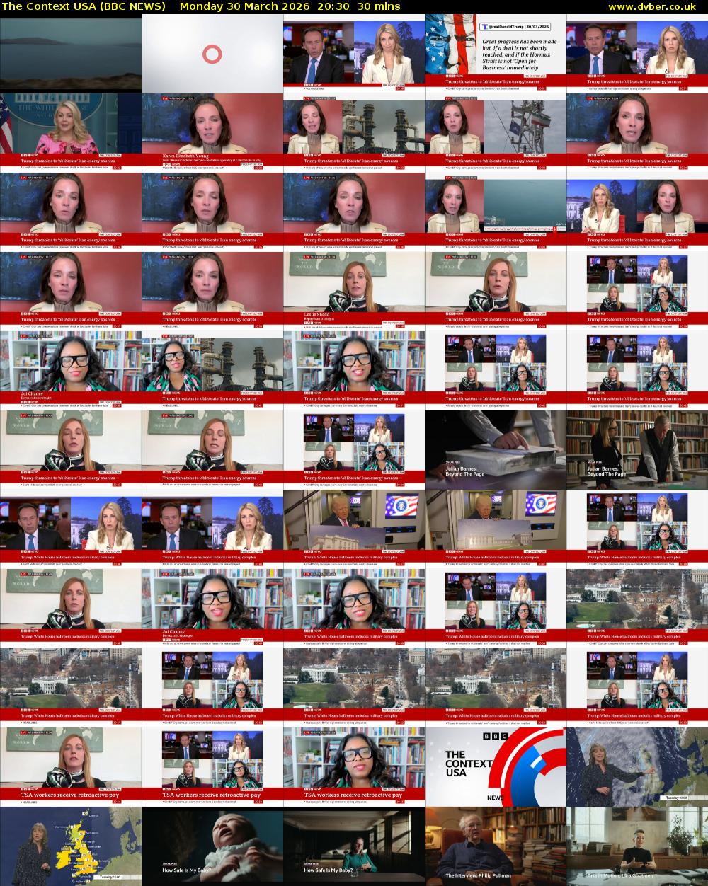 The Context USA (BBC NEWS) Monday 30 March 2026 20:30 - 21:00