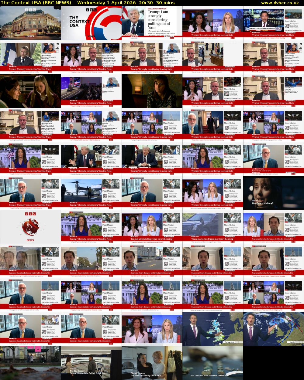 The Context USA (BBC NEWS) Wednesday 1 April 2026 20:30 - 21:00