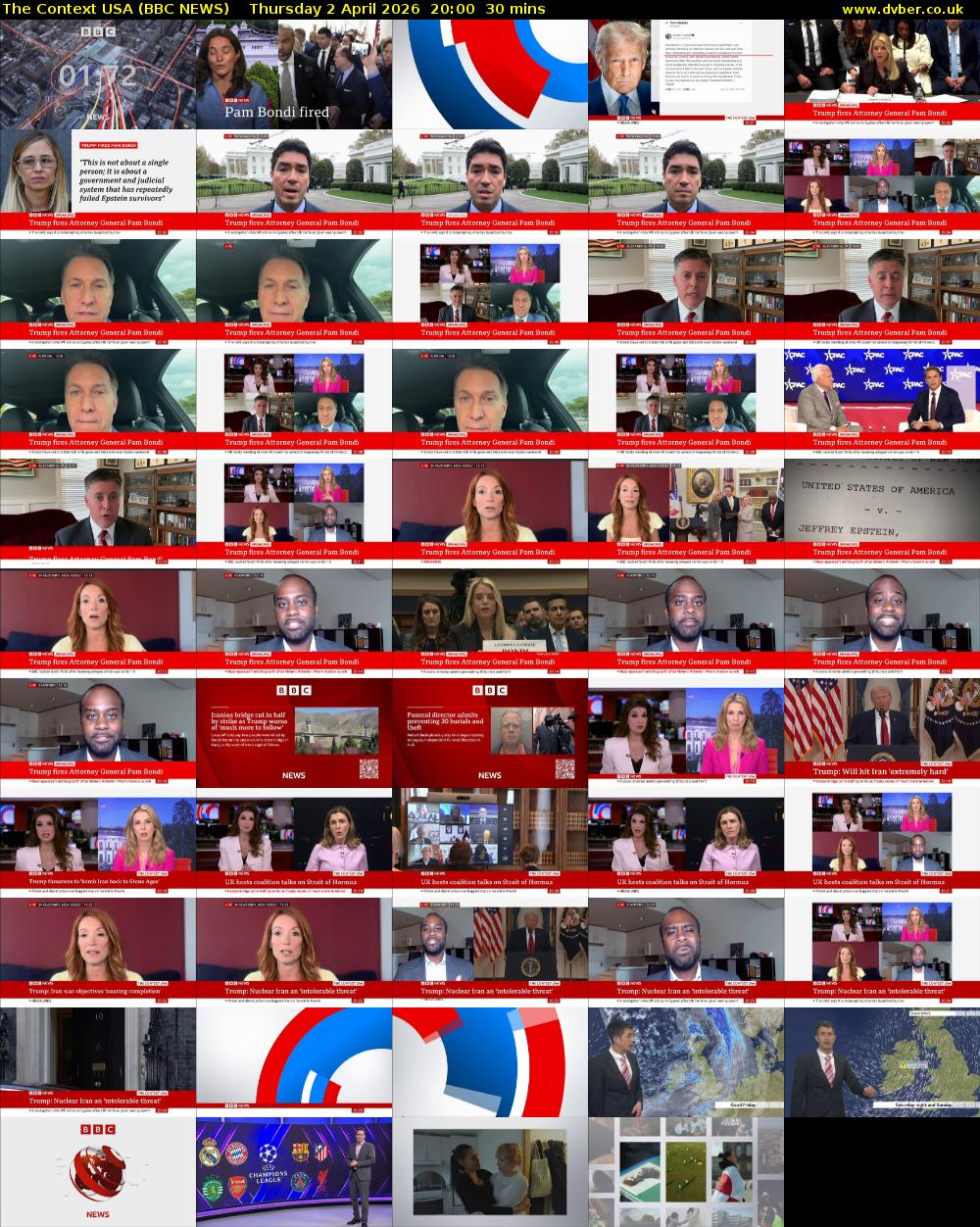 The Context USA (BBC NEWS) Thursday 2 April 2026 20:00 - 20:30