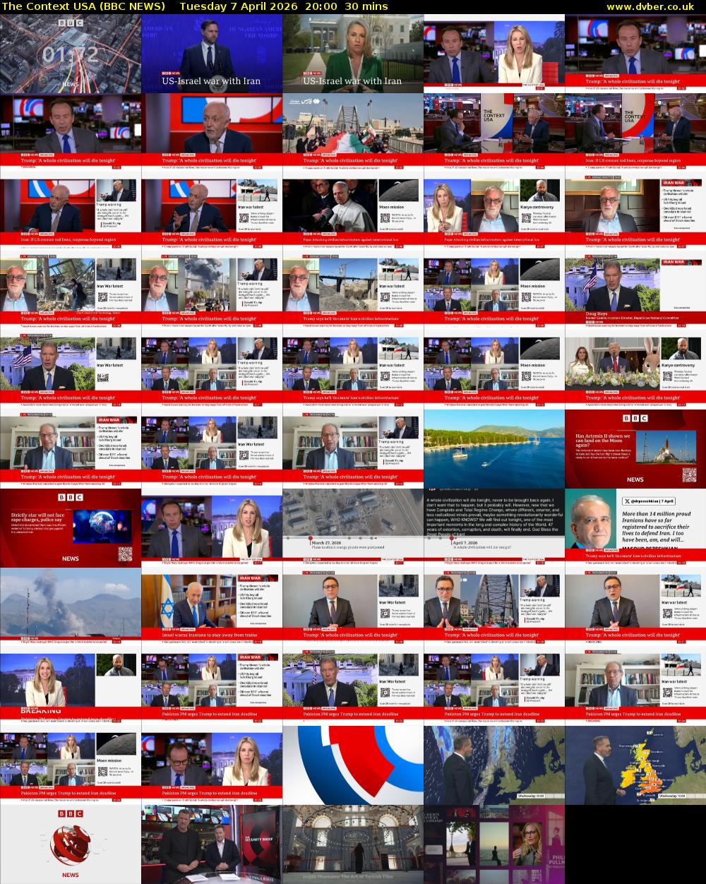 The Context USA (BBC NEWS) Tuesday 7 April 2026 20:00 - 20:30
