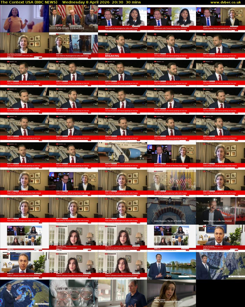 The Context USA (BBC NEWS) Wednesday 8 April 2026 20:30 - 21:00