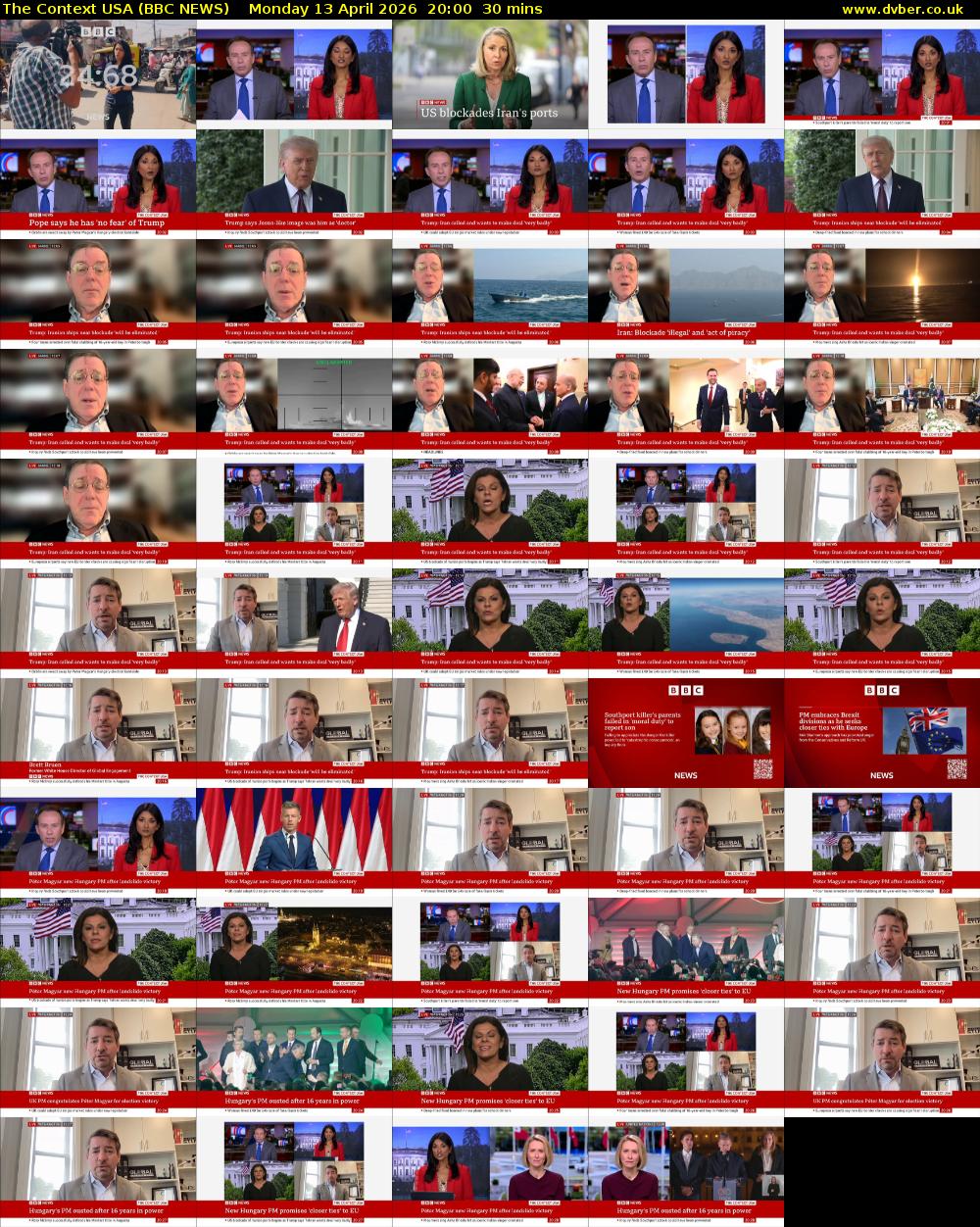 The Context USA (BBC NEWS) Monday 13 April 2026 20:00 - 20:30