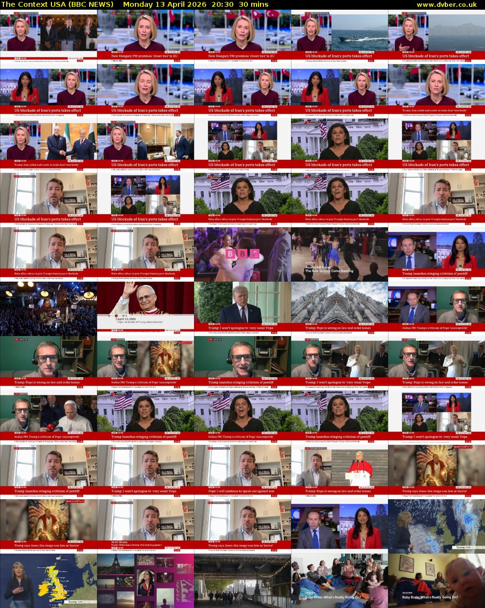 The Context USA (BBC NEWS) Monday 13 April 2026 20:30 - 21:00