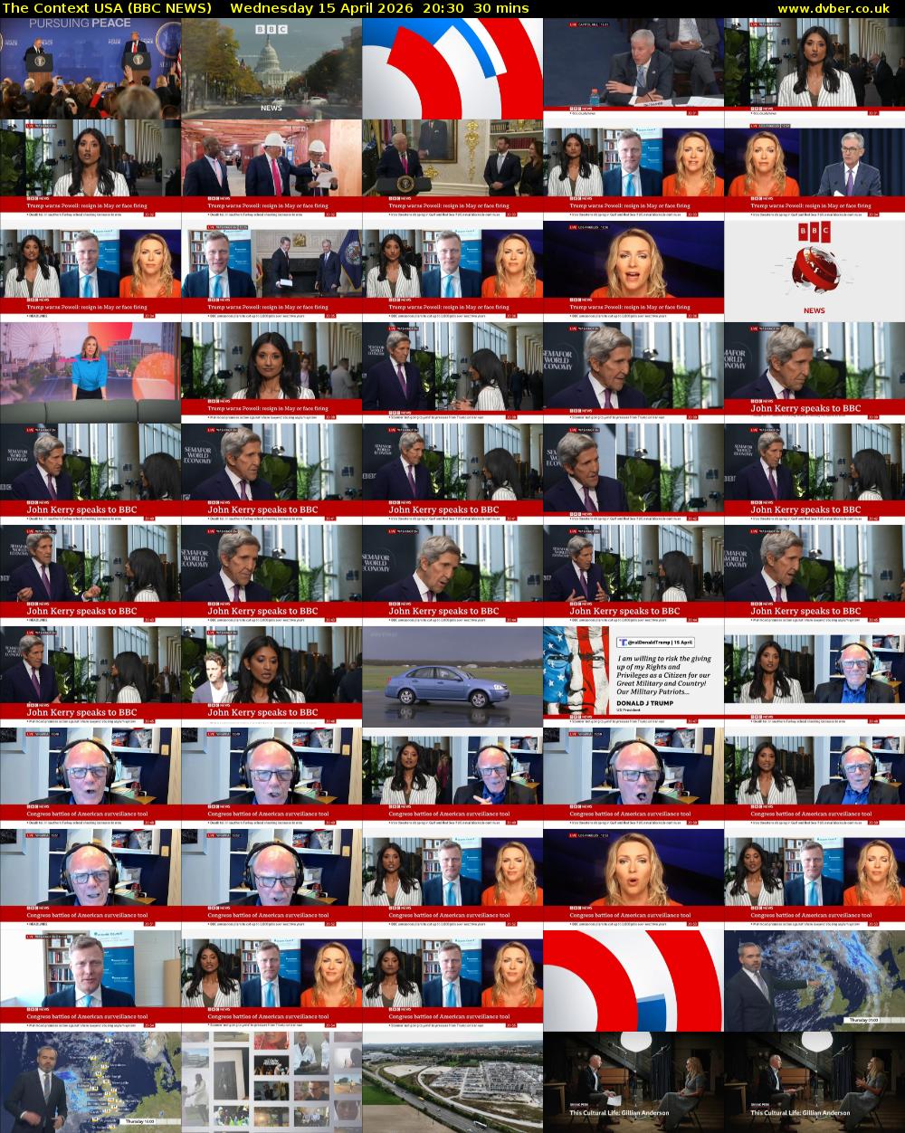 The Context USA (BBC NEWS) Wednesday 15 April 2026 20:30 - 21:00