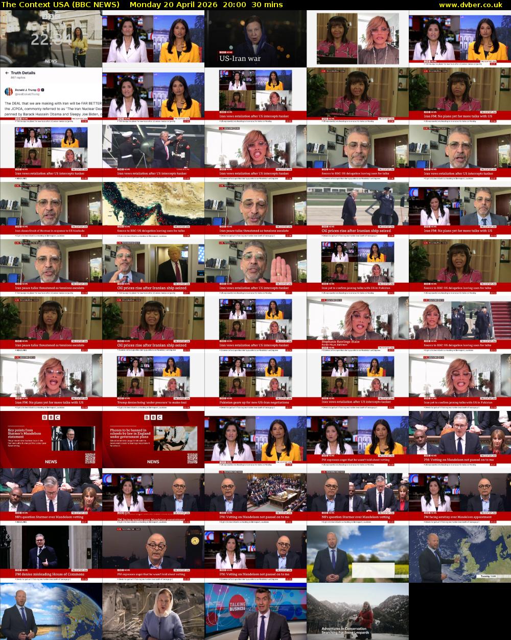The Context USA (BBC NEWS) Monday 20 April 2026 20:00 - 20:30
