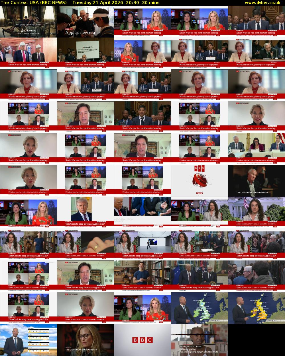 The Context USA (BBC NEWS) Tuesday 21 April 2026 20:30 - 21:00