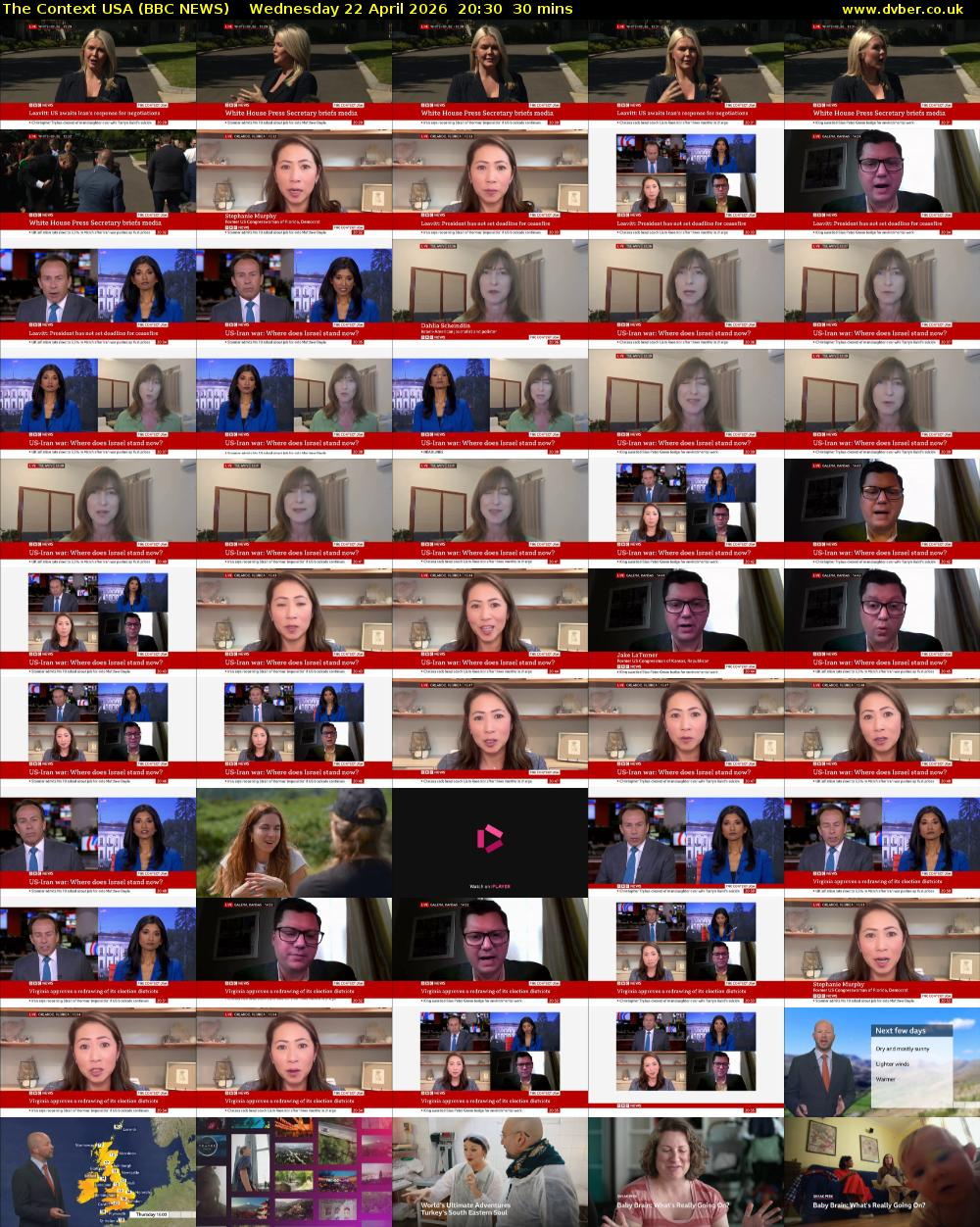 The Context USA (BBC NEWS) Wednesday 22 April 2026 20:30 - 21:00