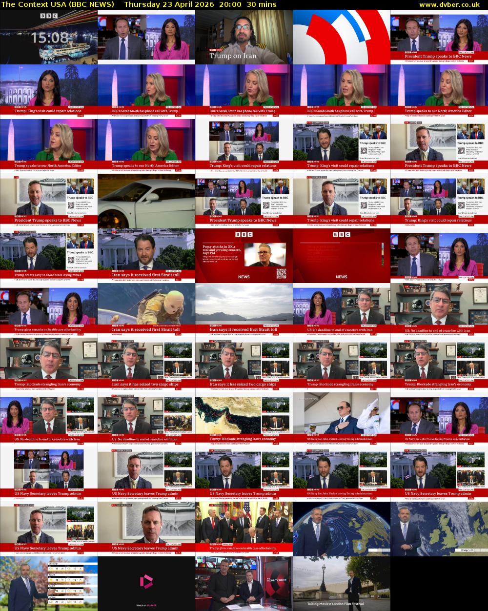 The Context USA (BBC NEWS) Thursday 23 April 2026 20:00 - 20:30