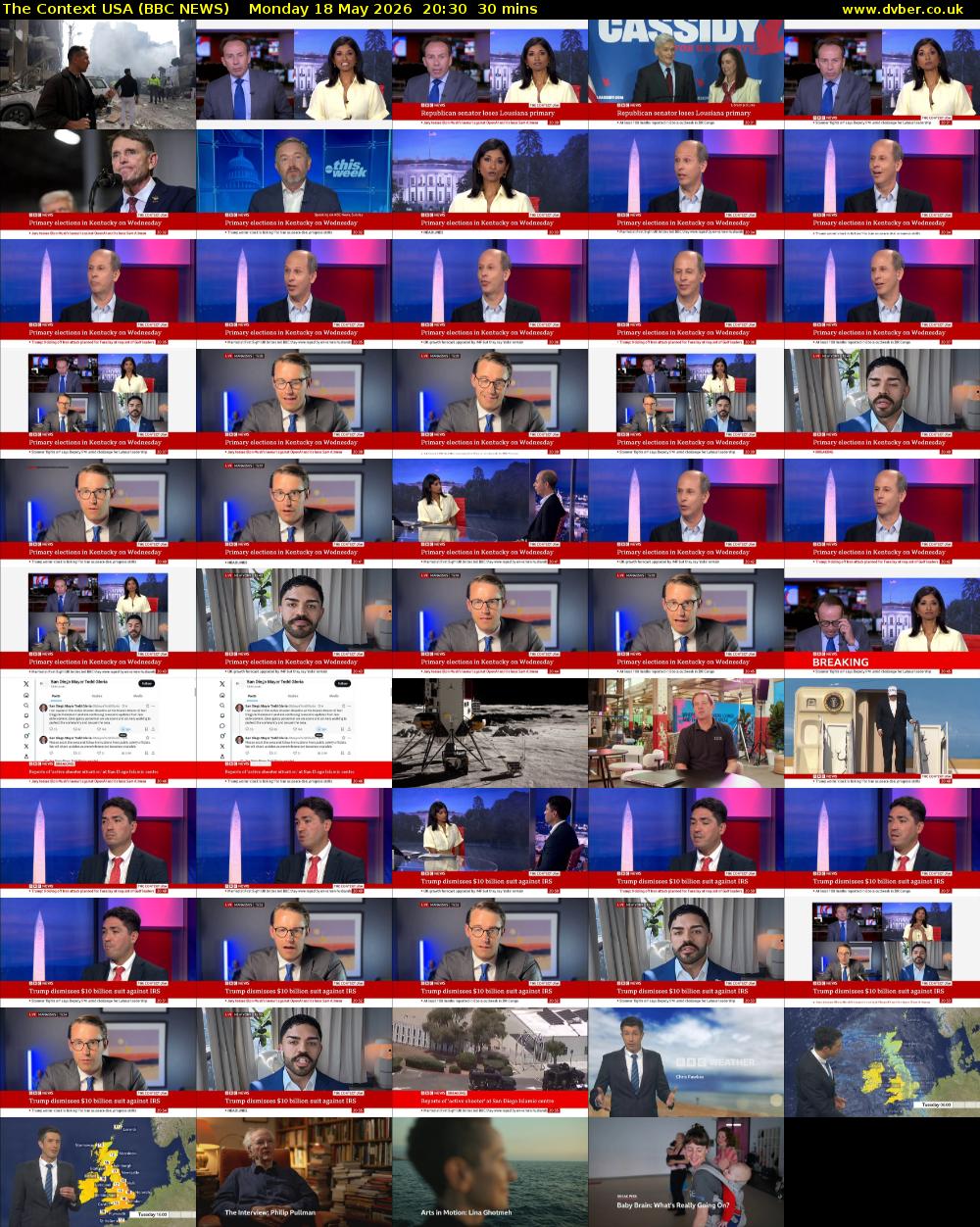 The Context USA (BBC NEWS) Monday 18 May 2026 20:30 - 21:00