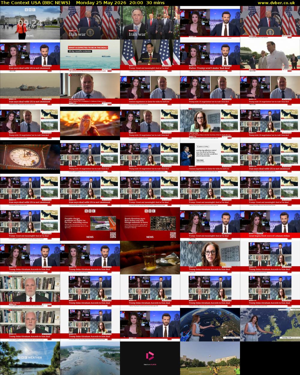 The Context USA (BBC NEWS) Monday 25 May 2026 20:00 - 20:30