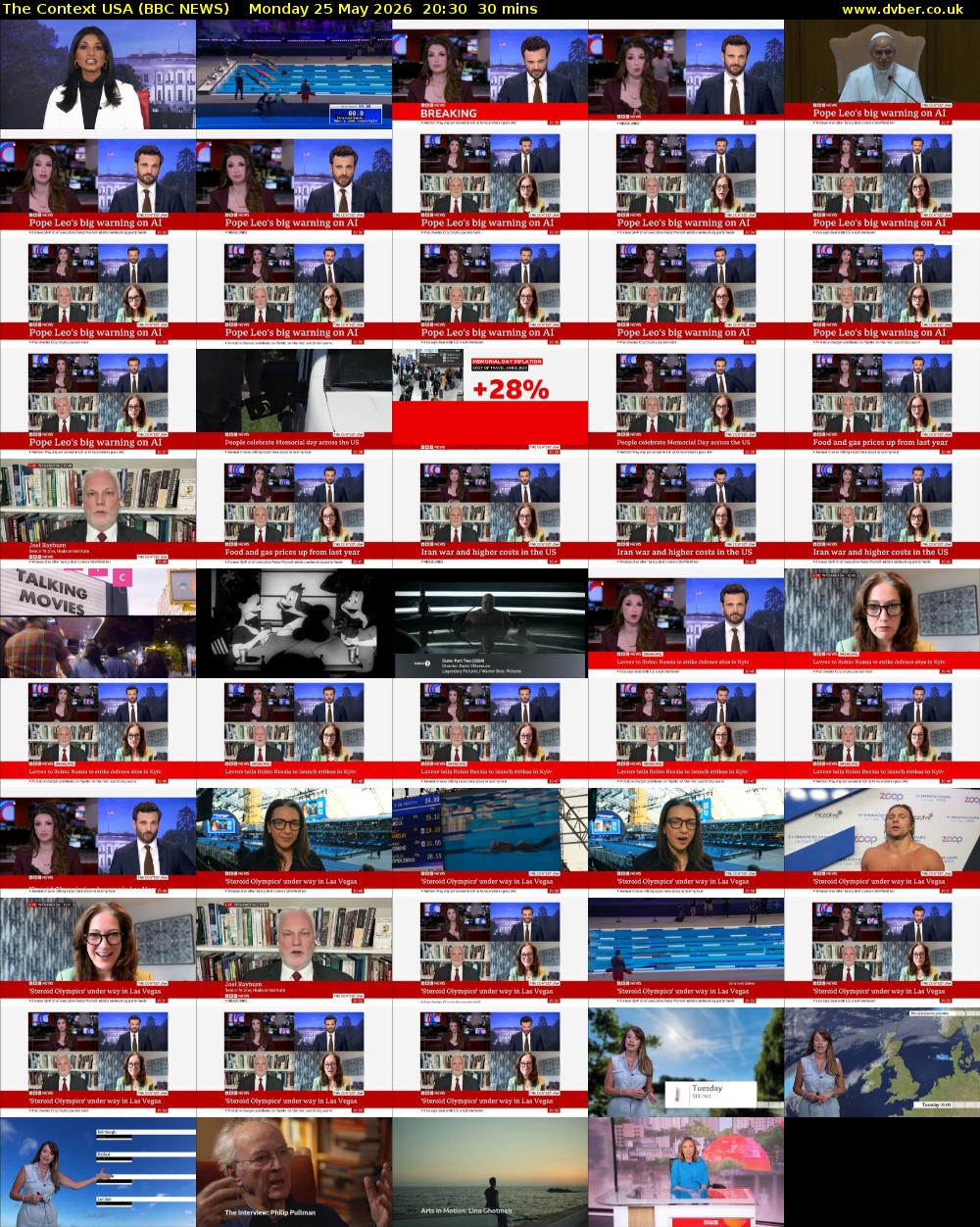 The Context USA (BBC NEWS) Monday 25 May 2026 20:30 - 21:00