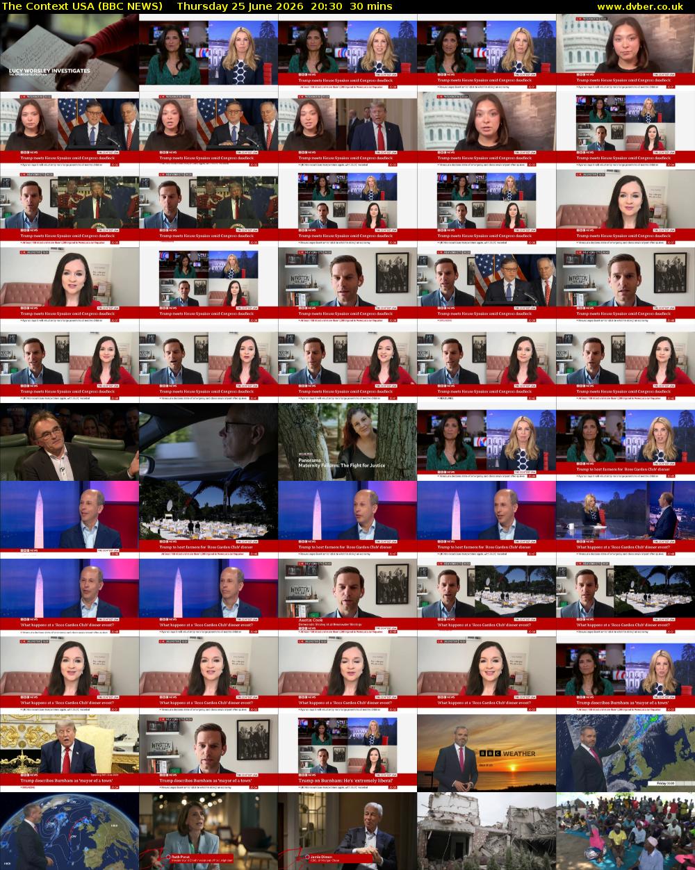 The Context USA (BBC NEWS) Thursday 25 June 2026 20:30 - 21:00