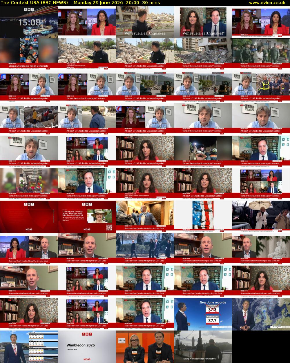 The Context USA (BBC NEWS) Monday 29 June 2026 20:00 - 20:30