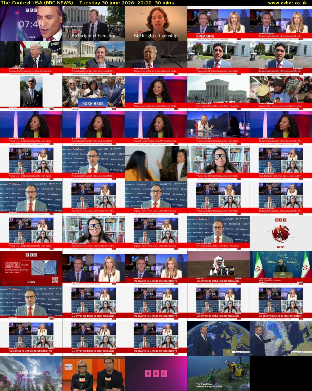 The Context USA (BBC NEWS) Tuesday 30 June 2026 20:00 - 20:30