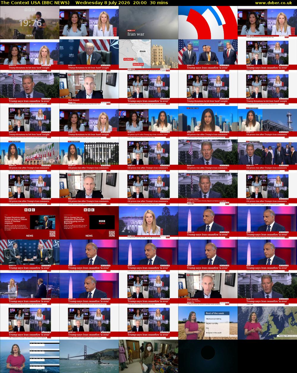 The Context USA (BBC NEWS) Wednesday 8 July 2026 20:00 - 20:30