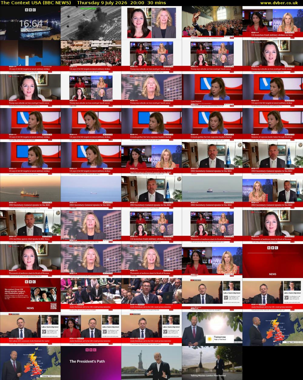 The Context USA (BBC NEWS) Thursday 9 July 2026 20:00 - 20:30