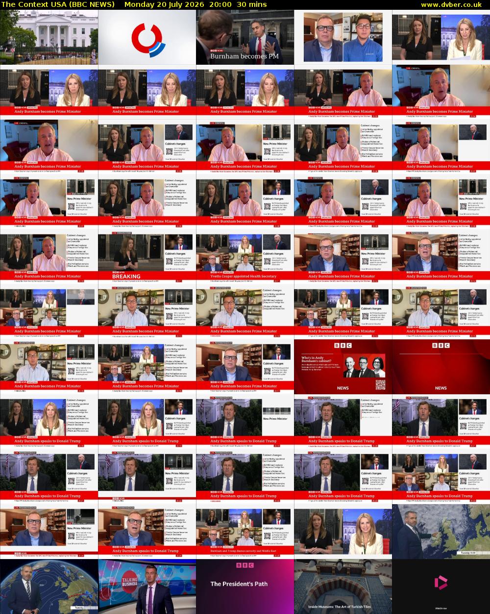 The Context USA (BBC NEWS) Monday 20 July 2026 20:00 - 20:30