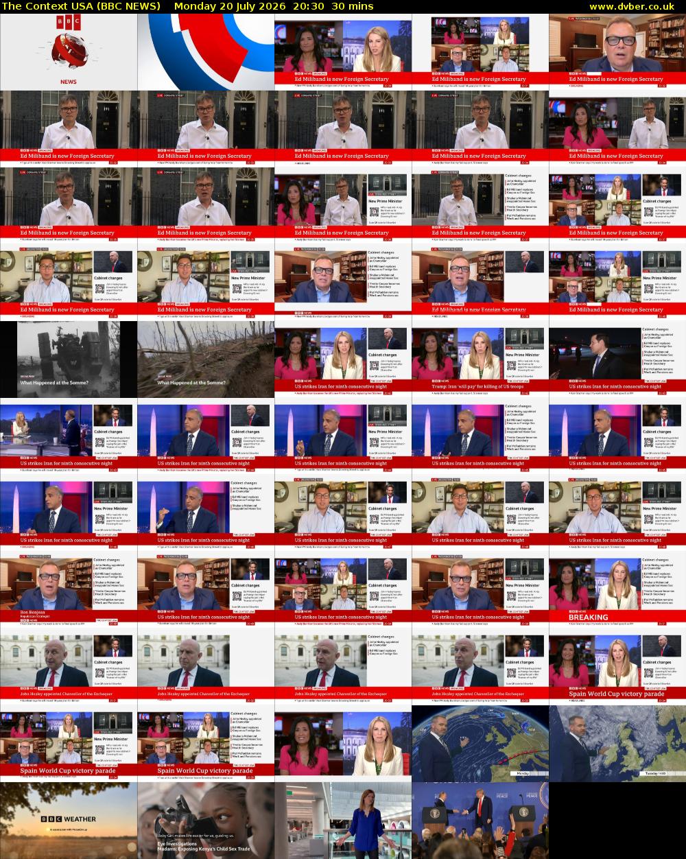 The Context USA (BBC NEWS) Monday 20 July 2026 20:30 - 21:00
