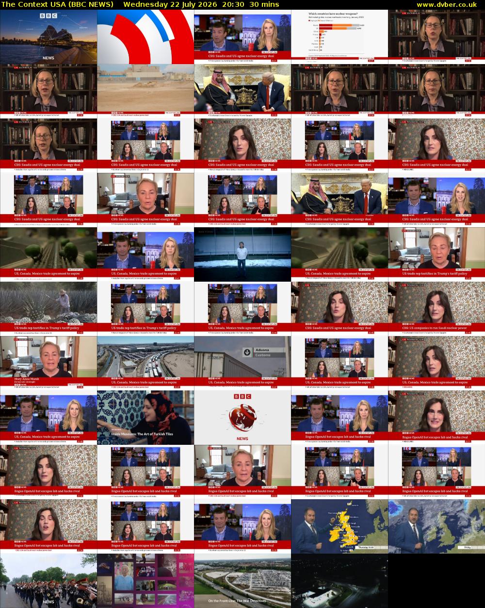 The Context USA (BBC NEWS) Wednesday 22 July 2026 20:30 - 21:00