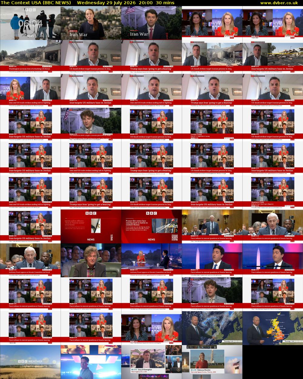 The Context USA (BBC NEWS) Wednesday 29 July 2026 20:00 - 20:30