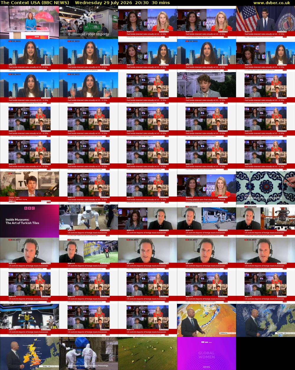 The Context USA (BBC NEWS) Wednesday 29 July 2026 20:30 - 21:00