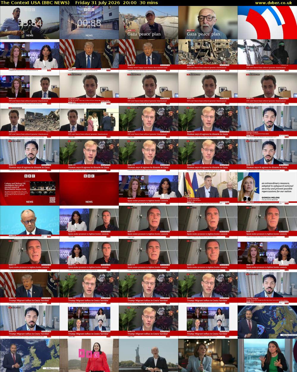 The Context USA (BBC NEWS) Friday 31 July 2026 20:00 - 20:30