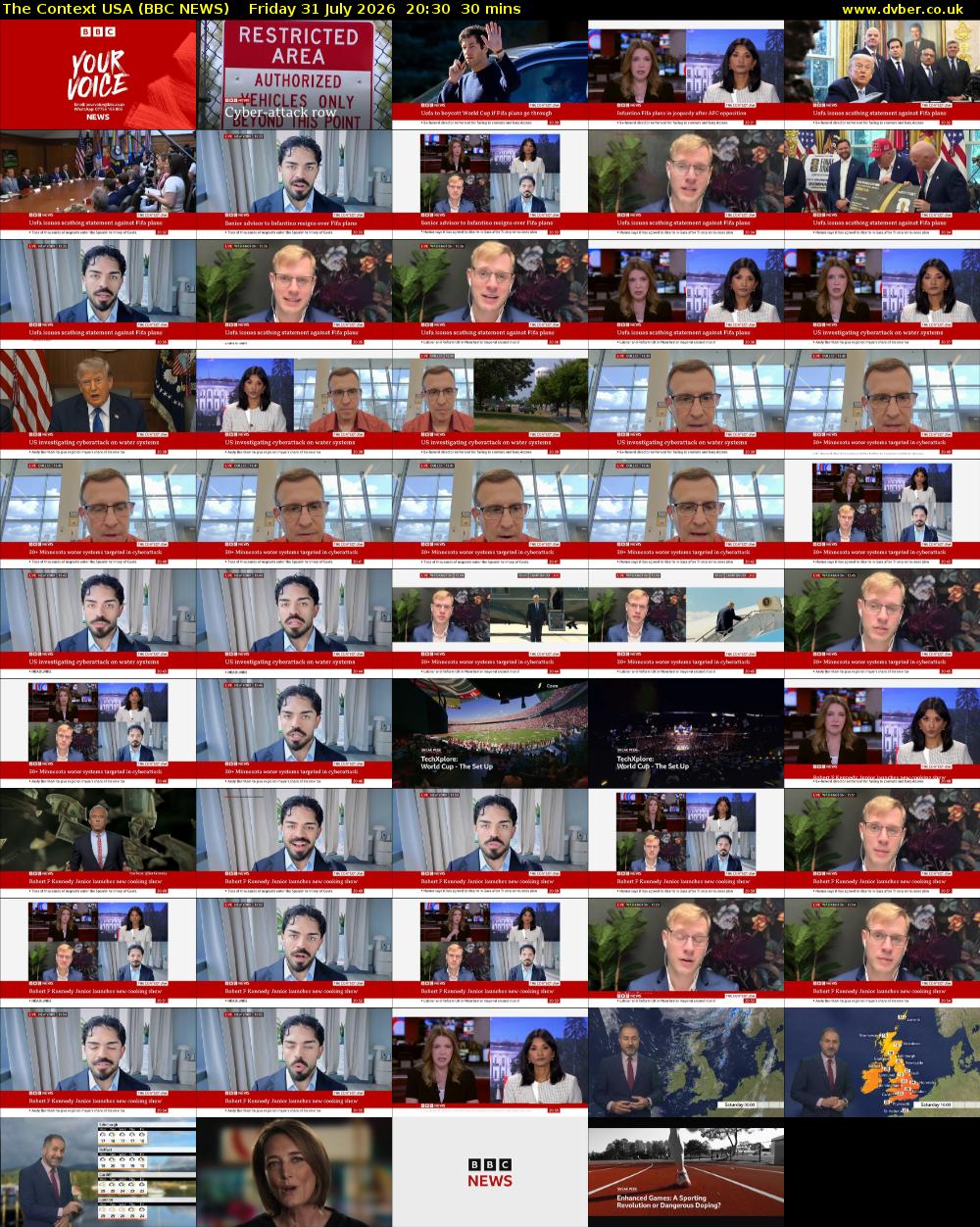 The Context USA (BBC NEWS) Friday 31 July 2026 20:30 - 21:00