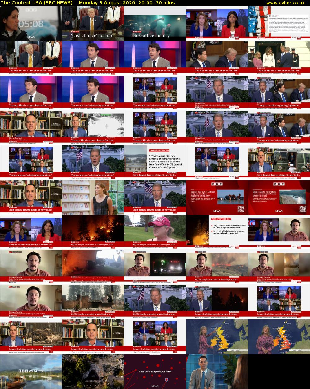 The Context USA (BBC NEWS) Monday 3 August 2026 20:00 - 20:30