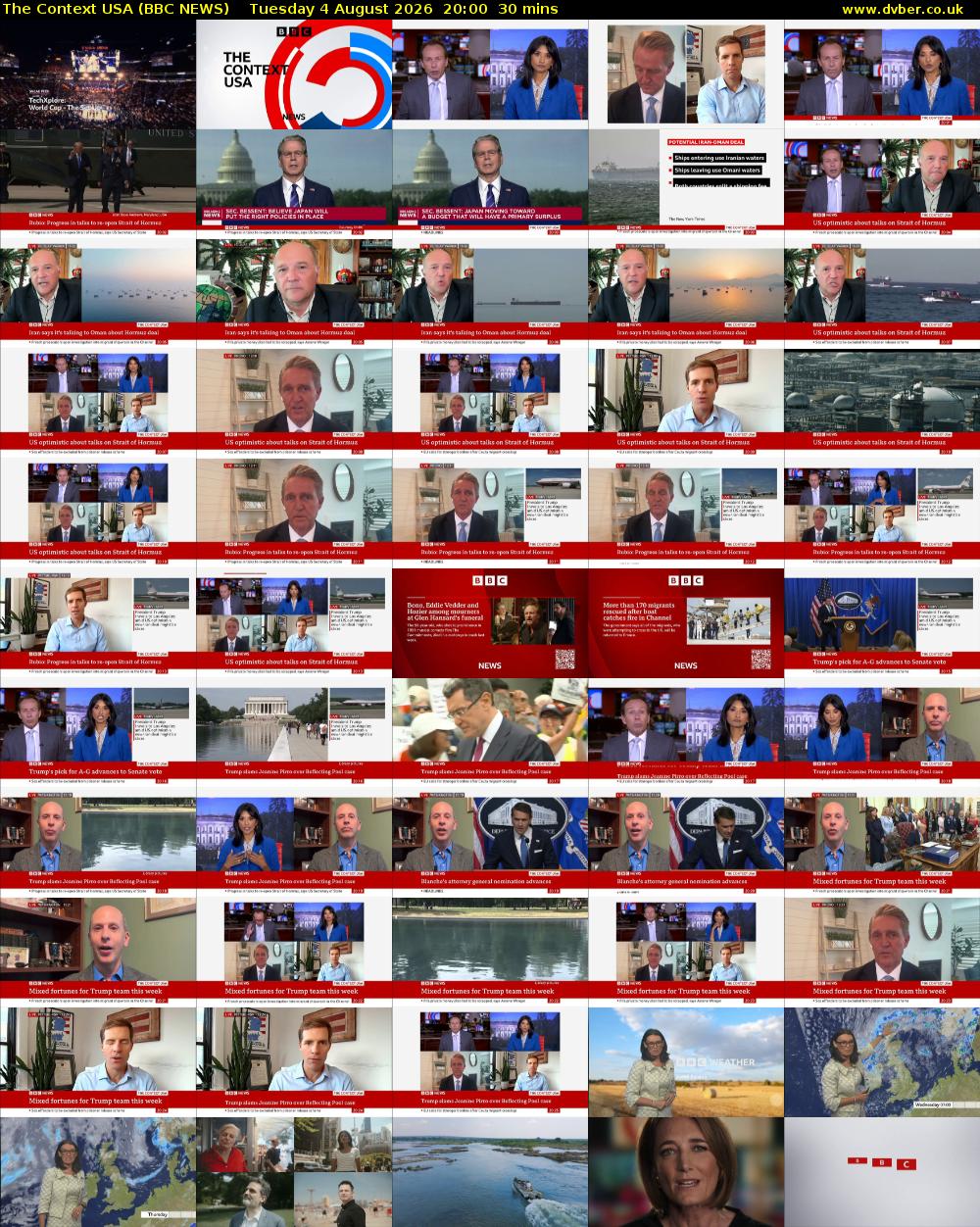 The Context USA (BBC NEWS) Tuesday 4 August 2026 20:00 - 20:30