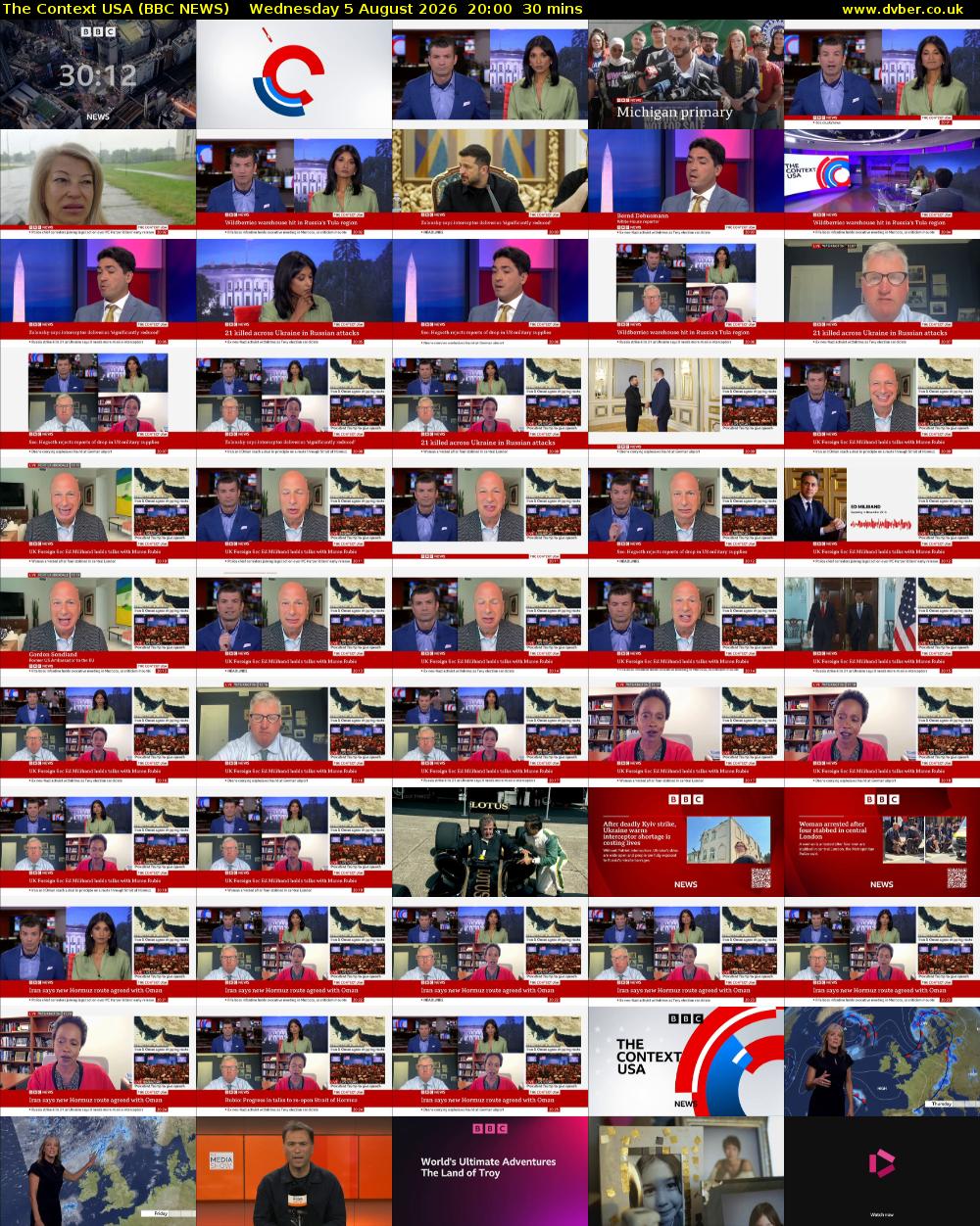 The Context USA (BBC NEWS) Wednesday 5 August 2026 20:00 - 20:30