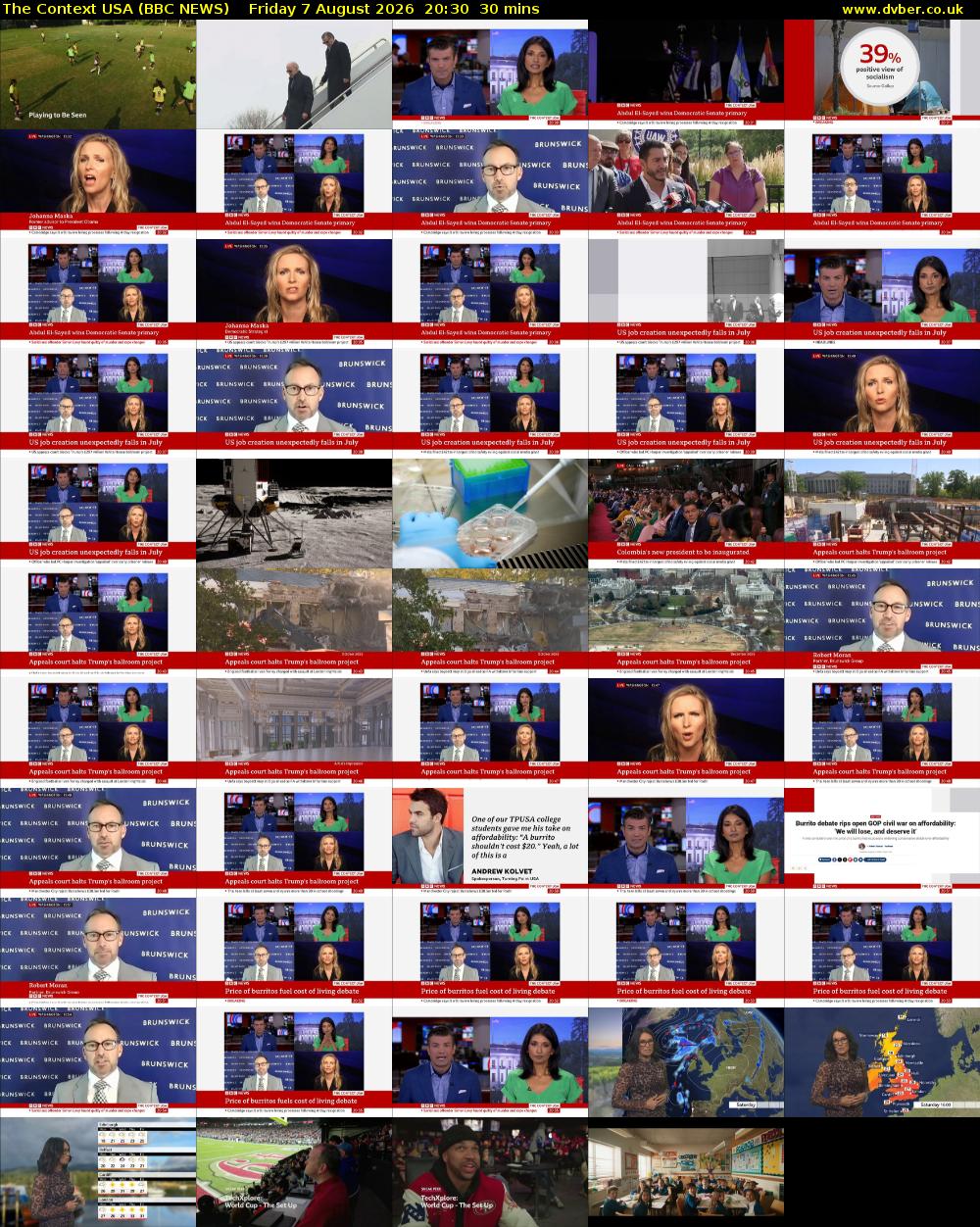 The Context USA (BBC NEWS) Friday 7 August 2026 20:30 - 21:00