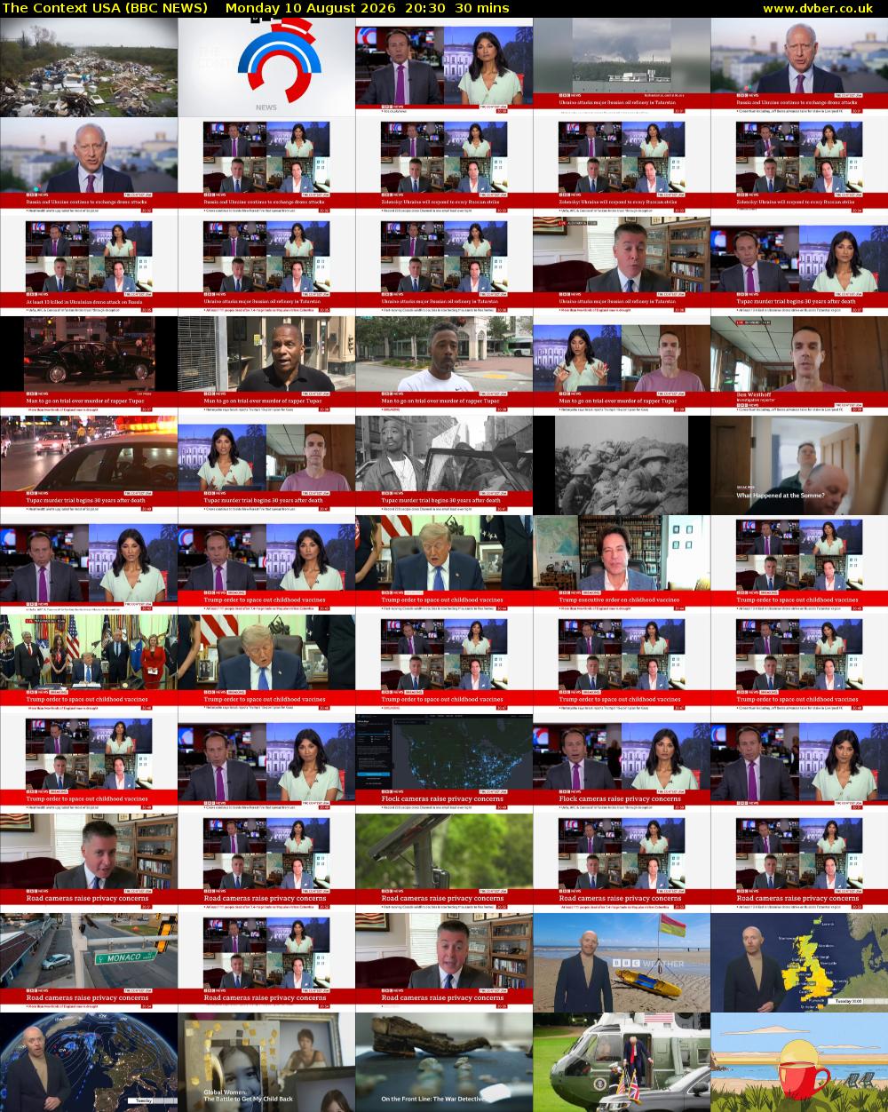 The Context USA (BBC NEWS) Monday 10 August 2026 20:30 - 21:00