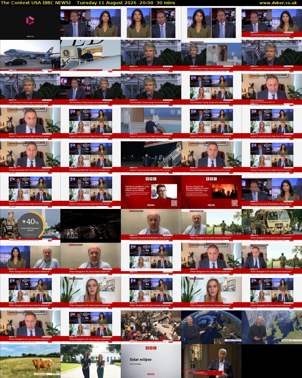 The Context USA (BBC NEWS) Tuesday 11 August 2026 20:00 - 20:30