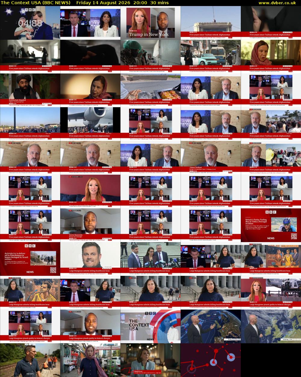 The Context USA (BBC NEWS) Friday 14 August 2026 20:00 - 20:30