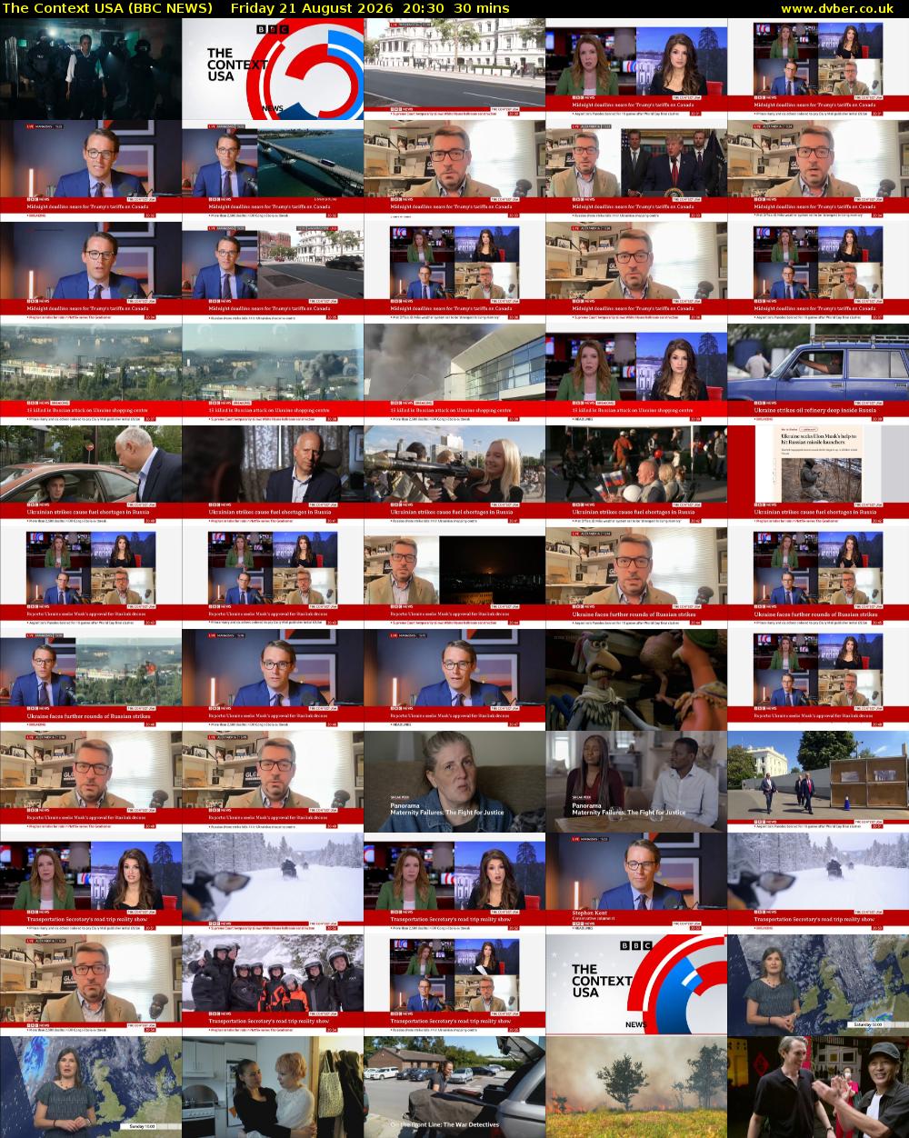 The Context USA (BBC NEWS) Friday 21 August 2026 20:30 - 21:00