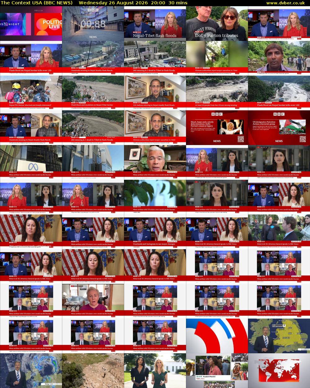 The Context USA (BBC NEWS) Wednesday 26 August 2026 20:00 - 20:30