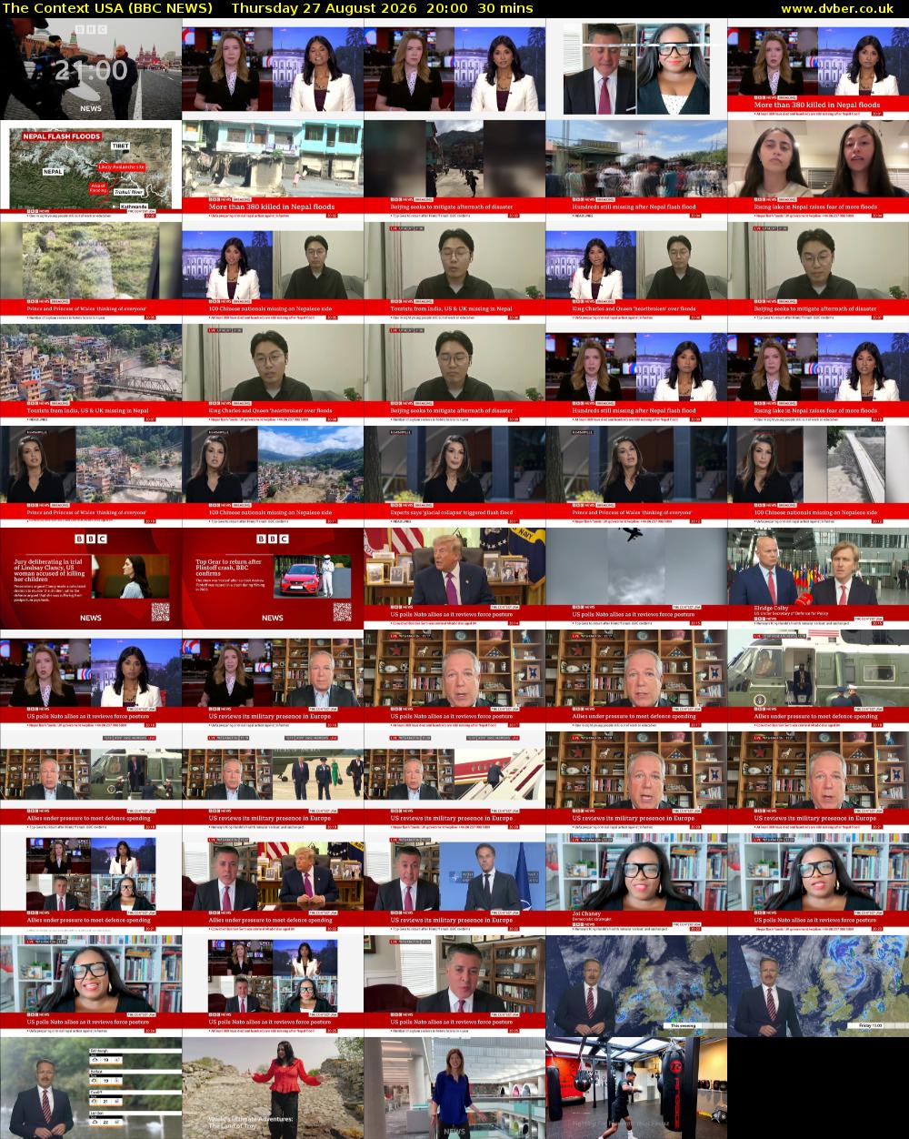 The Context USA (BBC NEWS) Thursday 27 August 2026 20:00 - 20:30